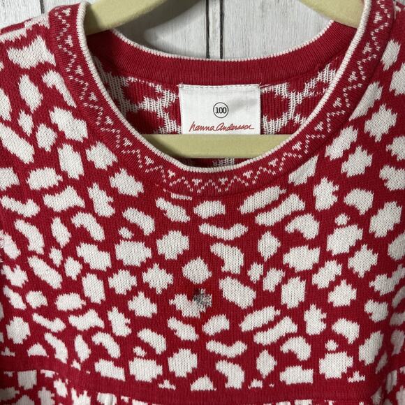 Hanna Andersson white and red sweater dress Sz 4 - Picture 5 of 5